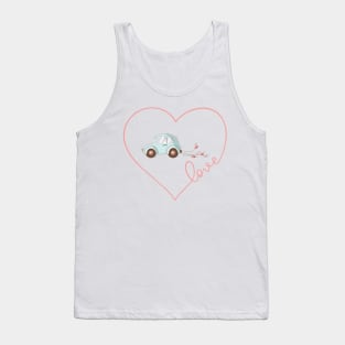 Just married car Honeymoon Couple Matching Gift Tank Top